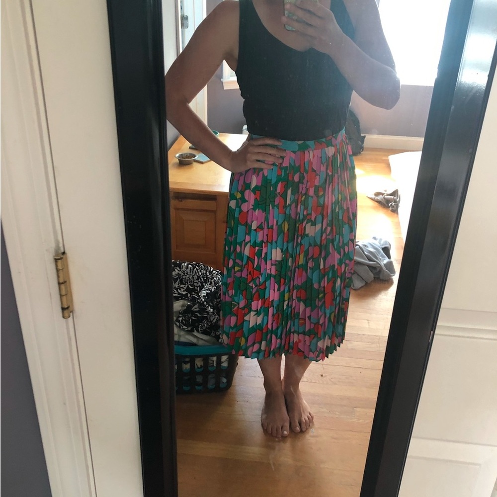 J.Crew Pleated Midi Skirt in Confetti Floral